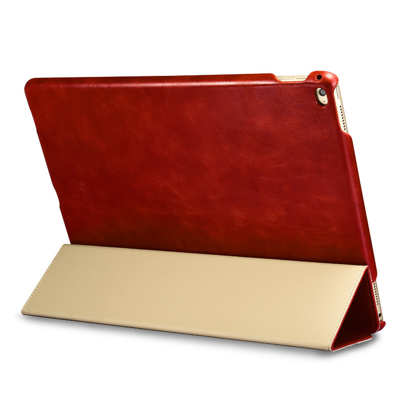 iCarer Vintage Series Smart Awakening Handmade Genuine Cowhide Leather Case Cover for Apple iPad Pro 12.9-inch & iPad Pro 9.7