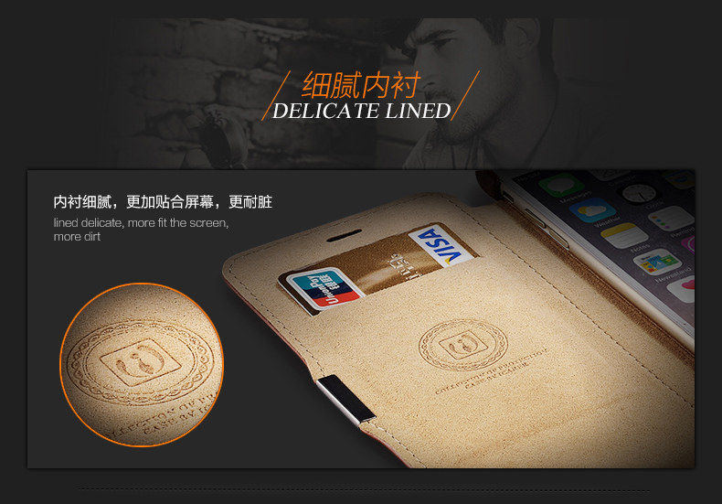 iCarer Vintage Series Side Open Handmade Genuine Cowhide Leather Case Cover for Apple iPhone 6S Plus/6 Plus & iPhone 6S/6