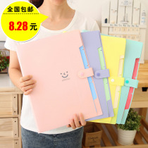 Organ Bag Students with folder Multi-layer inserts a4 Colour men and women paper Job Office Information kit Brief about D