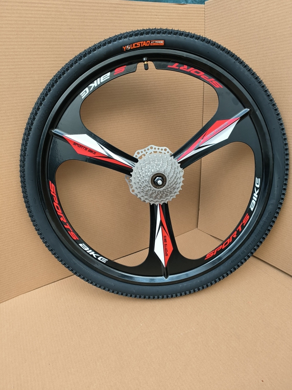 Mountain Bike Special Wheelset, Three-Blade Integrated Wheel, 24-Inch, 26inch 27.5inch Wheels, Cassette Disc Brake Pads, Rotating Flywheel