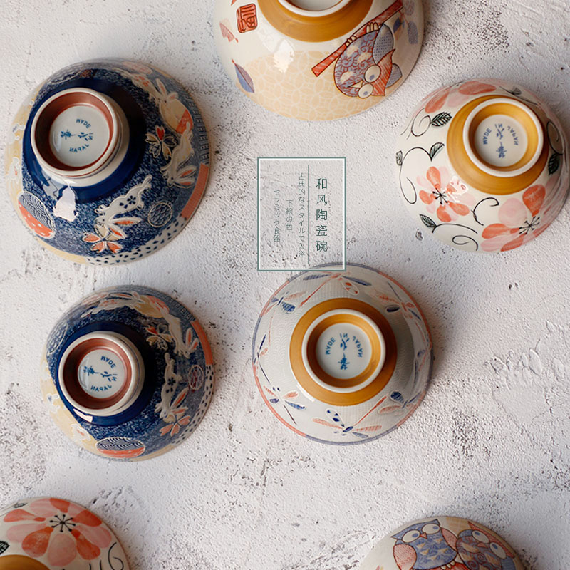 Wind flavor -- Japanese imported ceramic small bowl Japanese style glazed animal Animals cute rice bowls porridge bowls