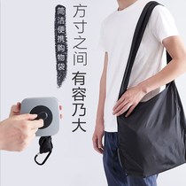 Rotary folding storage portable Nylon eco-friendly bag Womens crossbody bag Large chic shopping bag Shoulder student cloth bag