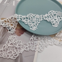 Width 7 5cm metre white skin hidden blue wave water dissolved lace dress dress decoration lace accessory