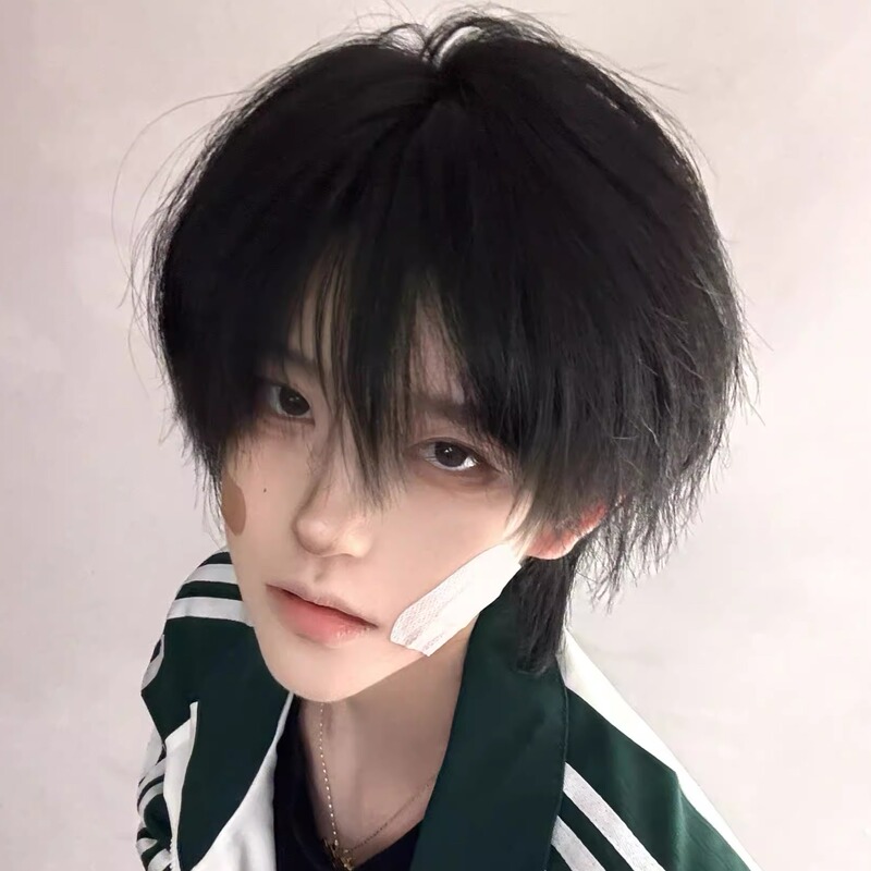 Yufan Cos Wig, Universal Hair, Top Hair, Short Straight Hair, Learning, Etc. Me, No Need to Trim the Whole Headgear
