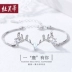 Gạc nhỏ Moonstone sterling bạc vòng đeo tay nữ Hàn Quốc phiên bản của sinh viên đơn giản cá tính Sen Sở bạn gái món quà sinh nhật cho bạn gái Vòng đeo tay Clasp
