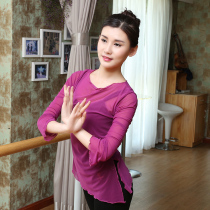  Red dance shoes adult ballet practice clothes female elastic mesh blouse classical dance long-sleeved practice clothes loose
