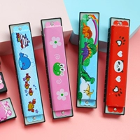 Флуоресцентная мультяшная губная гармошка, 10 шт