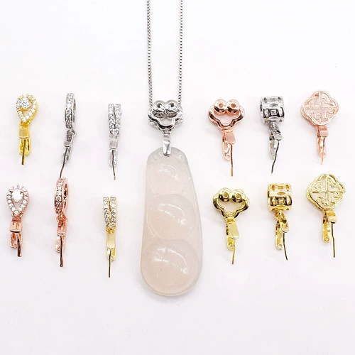 Серебряная подвеска, изумрудная застежка, ожерелье, DIY, золото 24 карат