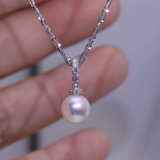 Серебряное ожерелье из жемчуга, подвеска, универсальный аксессуар из нефрита из воскового агата