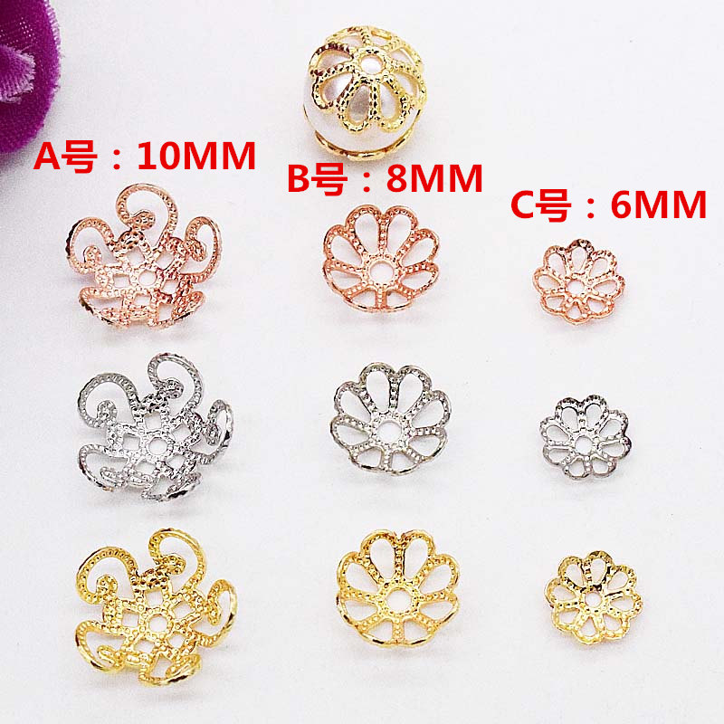 Pure Copper Vacuum Gilded 24K Flower Sepc Beads diy Artisanal Jewelry Accessories Hand-crafted Hand Strings Materials Flowers Hat