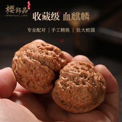 Wenwan Walnut Iron Hammer Blood Qilin Thick Tendon Lion Head