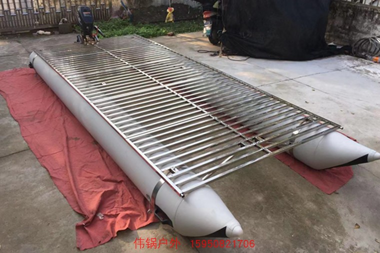 Detachable convenient car fishing boat Double body boat Sarnet pontoon boat inflatable thickened road subship