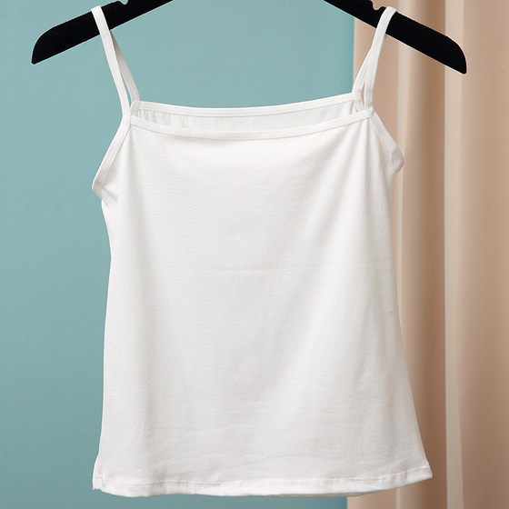 Women's Tops Summer Milk Silk Cotton Camisole Bottom Shirt Sexy Pure Color Slim Slim Inside Commuting Sleeveless Slim
