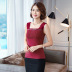 Womens mùa thu vest và mùa đông cộng với nhung cộng với màu sắc rắn một từ áo sơ mi dưới sửa chữa cổ áo cơ thể ấm dày bên trong chị mỡ mới. 