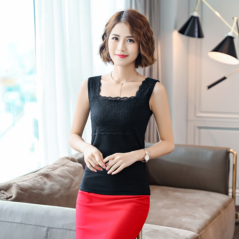 Ấm vest cô gái dày nhung mùa đông đang lớn chất béo MM đồ lót ren trắng bottomshirt weartight.