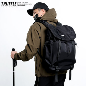 Truffle Trendy Large-Capacity Travel Backpack for Men, Junior High School and High School Schoolbag, Outdoor College Student Hiking Backpack
