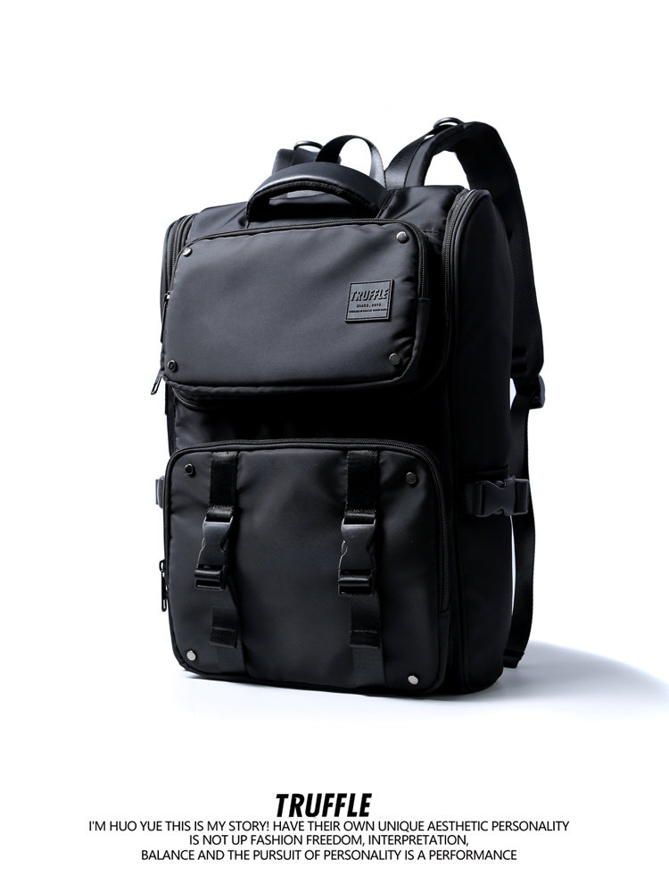 Truffle2025 New Backpack Men's Large Capacity College Student Female School Bag Junior High School Student Travel Computer Backpack
