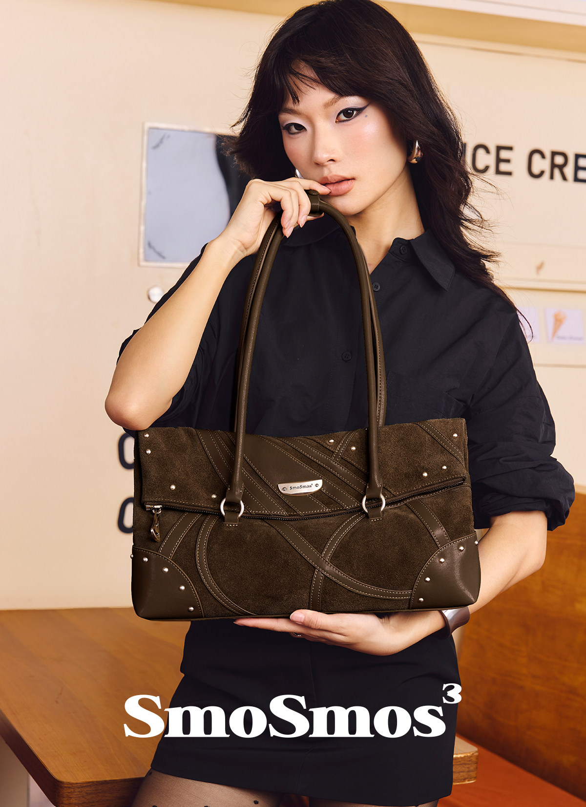 SmoSmos a Brown Suede Underarm Bag