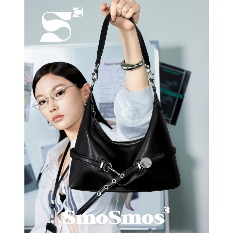 Smosmos【Rock Bottle Cap】Niche Design Original Genuine Leather Underarm Bag Single Shoulder Crossbody Bag for Women 26 Spring/Summer Smosmos【Rock Bottle Cap】Niche Design Original Genuine Leather Underarm Bag Single Shoulder Crossbody Bag for Women 26 Spring/Summer