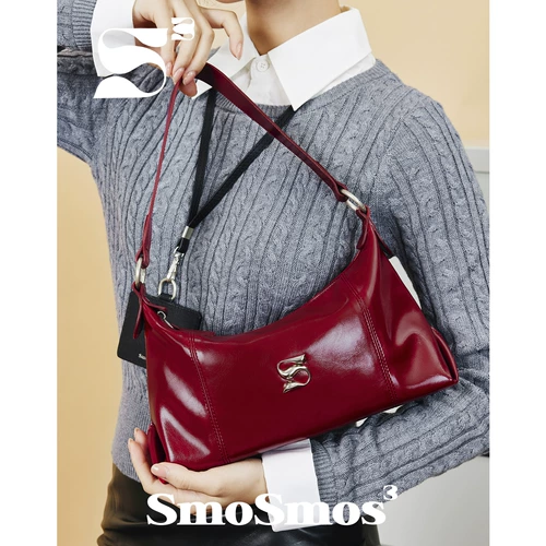 Smosmos 【Sirens Bag】 Оригинальные дизайнерские нишевые подмышки Универсальные кроссбудистские женские красные сумки 2025 Новый стиль