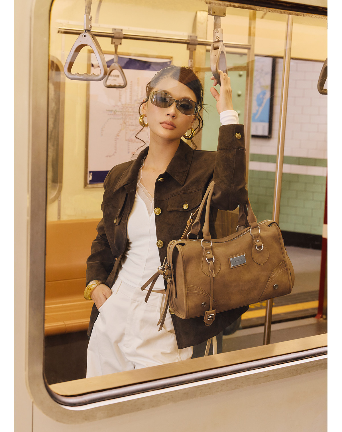 SmoSmos Faux Leather Zip-Top Crossbody Bag