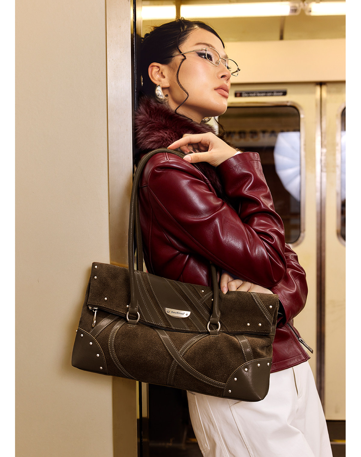 SmoSmos a Brown Suede Underarm Bag