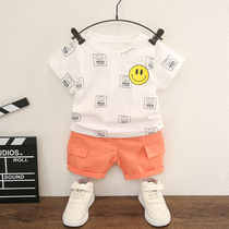 Childrens Clothing Baby Summer Clothing Casual Suit Mens Children Pure Cotton Short Sleeves Two Sets Foreign Air Boy Baby Clothes 1 year 3