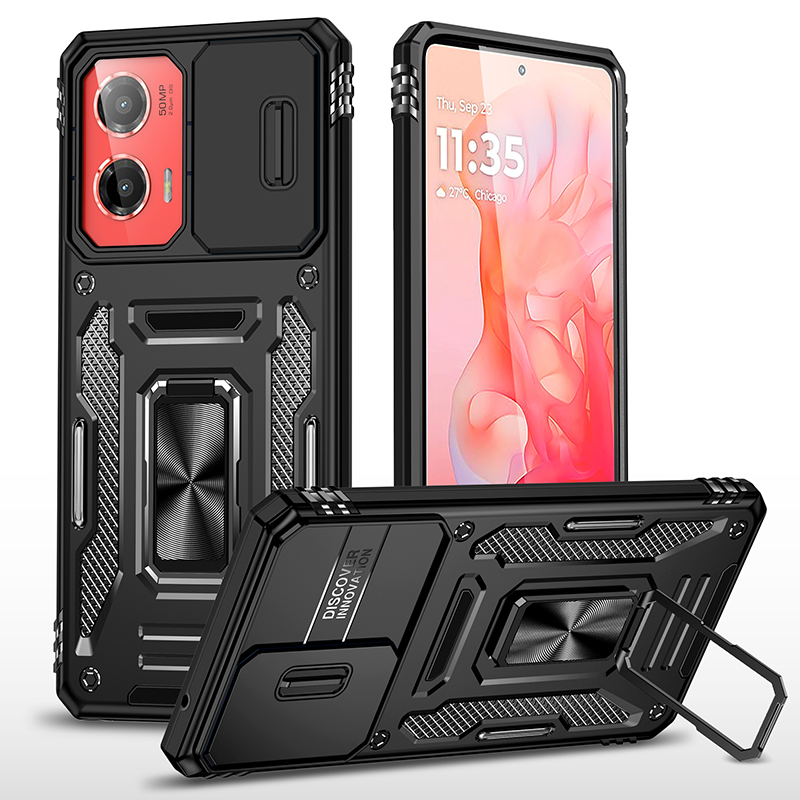 Suitable for Motorola Moto g Stylus 5g 2024 Phone Case g Stylus 5g 2023 Sliding Window Two-In-One Car Magnetic Ring Holder Military-Grade Thickened