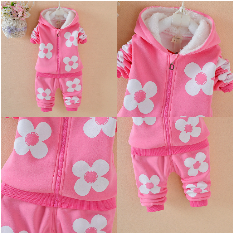 Áo bé gái cộng với áo len nhung dày ba mảnh nam bé mùa thu và mẫu mùa đông 1-2-3-4 tuổi áo cotton 0 quần áo trẻ em quần áo bé trai