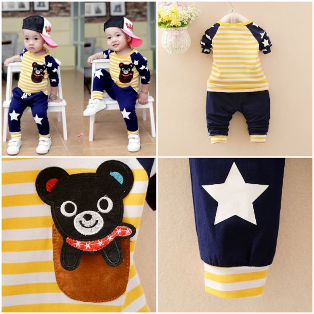 Quần áo bé trai mùa thu bé trai cotton dài tay 0-1 phù hợp với bé 2 đến 3 tuổi và quần áo trẻ em 4 tuổi shop trẻ em