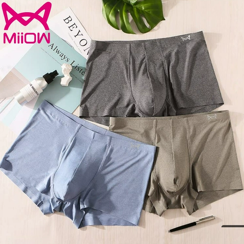 MiiOW/猫人 Нижнее белье, шелковые штаны, дышащие трусы, средняя посадка