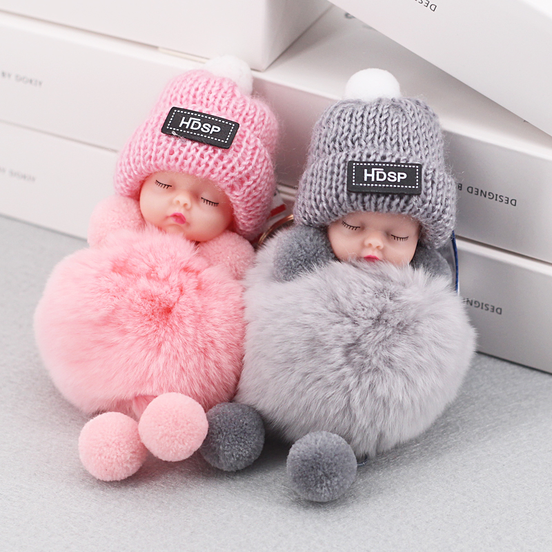 Car key buckle pendant lady Korean version cute creative personality fashion lovers key ring plush bag hanging accessories