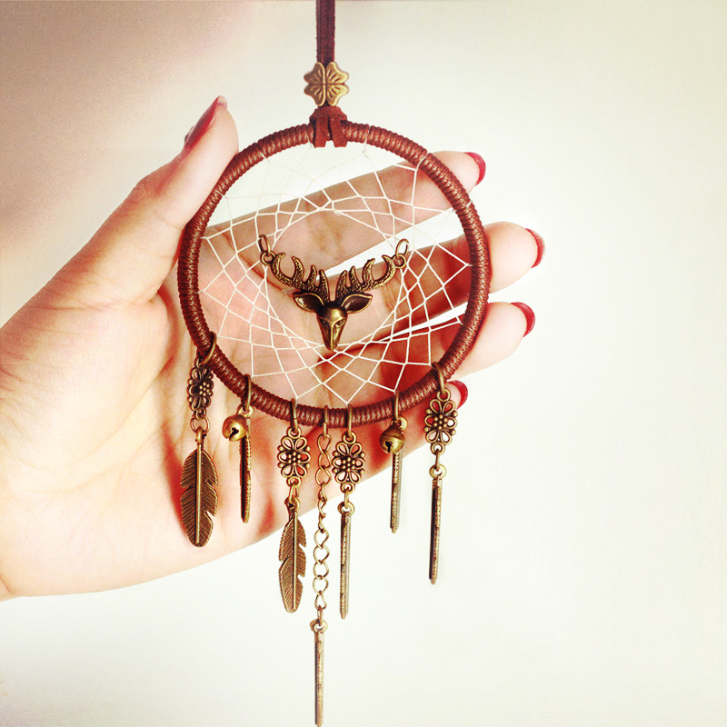 New One Deer Ping Safe One Road Safety Car Pendant Car Adorned Dream Net Handmade Car Pendant Pendant Wind Bells Gift
