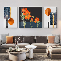 Light Extravagant Living Room Decoration Painting Modern Minimalist Sofa Background Wall Hanging Painting Atmospheric Crystal Porcelain Painting Triptych Wall Painting