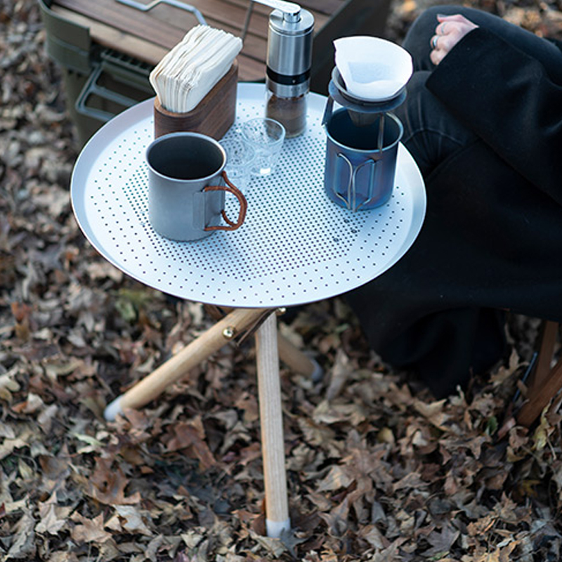 Mu Youwu Outdoor Camping Aluminum Alloy Small Round Table Portable Folding Table Small Tea Table Sofa Side Picnic Table