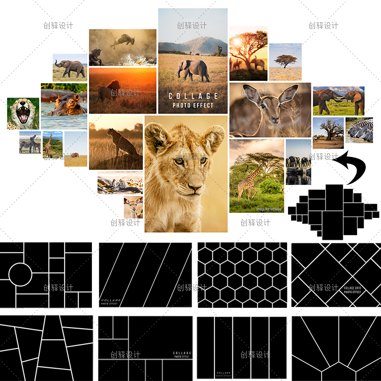 Xc04 Photo Album Geometric Layout Frame Layout Promotional Poster Layout Psd Layered Template Material Xc04 Photo Album Geometric Layout Frame Layout Promotional Poster Layout Psd Layered Template Material
