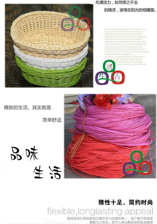 Asakusa xanh rắn tròn trồng vật liệu sửa chữa giả mây đan giỏ trái cây - Nhà cung cấp đồ nội thất móc treo tường trang trí