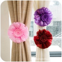 Korean style fabric lace flower curtain buckle sunflower rose curtain tie tie flower