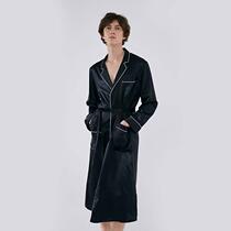 Not JUST Pajama true silk morning gown with long sawn silk long sleeve pyjamas home conserved male gift