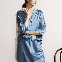 notjustpajama silk pajamas two-piece female 22 M m seven-point sleeve skirt home set for outside wear