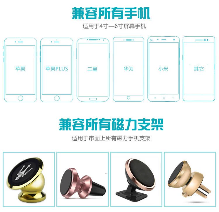 Khung xe ô tô Magnetophone Điện thoại di động Máy tính bảng SM Tấm sắt Từ tấm Nam châm giữ tấm tròn nhỏ bằng thép không gỉ - Phụ kiện điện thoại trong ô tô