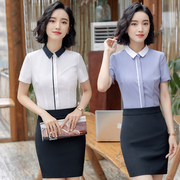 Professional Kit Phụ nữ 2019 mới chính thức mùa hè ngắn tay áo váy Mặt trận Beauty Jewellery Cửa hàng Quản lý Workwear Phụ nữ