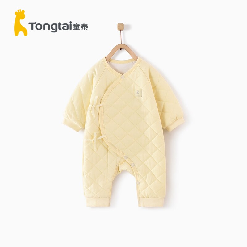 Tongtai autumn and winter baby clothes 0-6 months newborn thin cotton butterfly clothes Baby cotton kimono romper jumpsuit