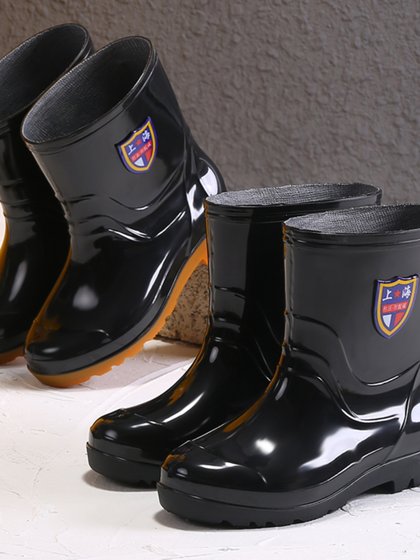 雨鞋男款短筒水鞋雨靴子男士钓鱼套鞋中高筒赶海防水劳保工地胶鞋