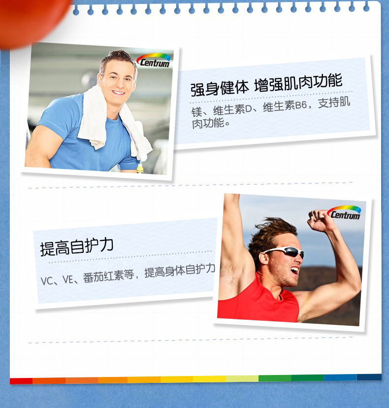 美版善存 31种营养 男士复合维生素片 200粒*2瓶 图5