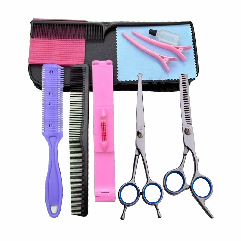 Professional barber scissors tooth scissors thin cut bangs hair cutting artifact female self-cut safety baby home set