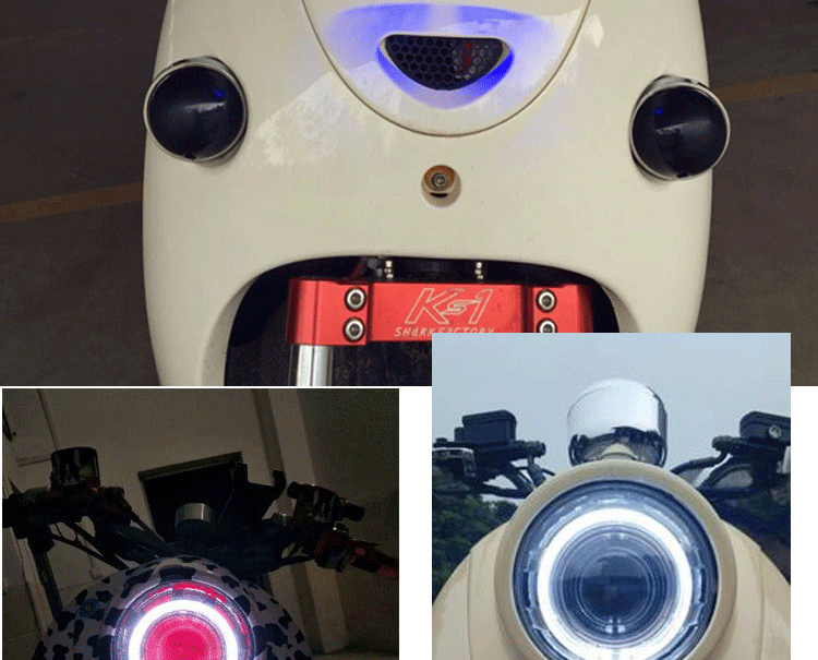 AES HD Sea 5 kéo ống kính đôi Xenon ống kính Q5 ống kính Angel không phá hủy lắp đặt Bộ đồ mắt cá H7 / H1 - Đèn HID xe máy đèn pha led xe máy 35w	