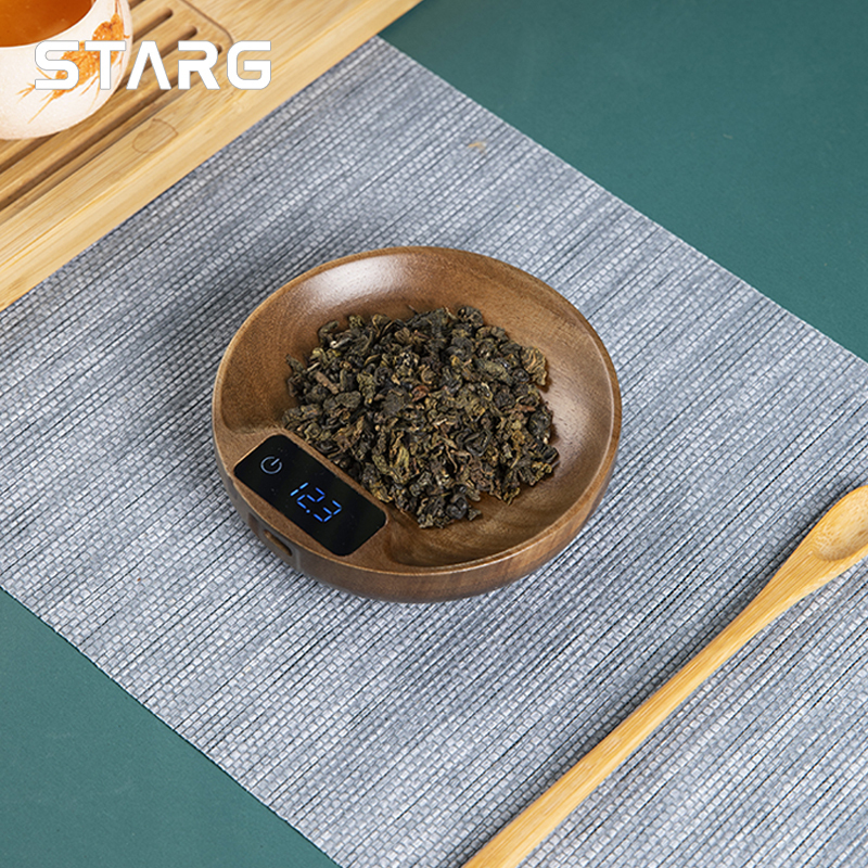 Solid Wood Tea Digital Scale Small Scale Tea Special Tea Weighing Tea Set Pu'Er Coffee Chinese Medicine Gram Weight Tea Set Accessories