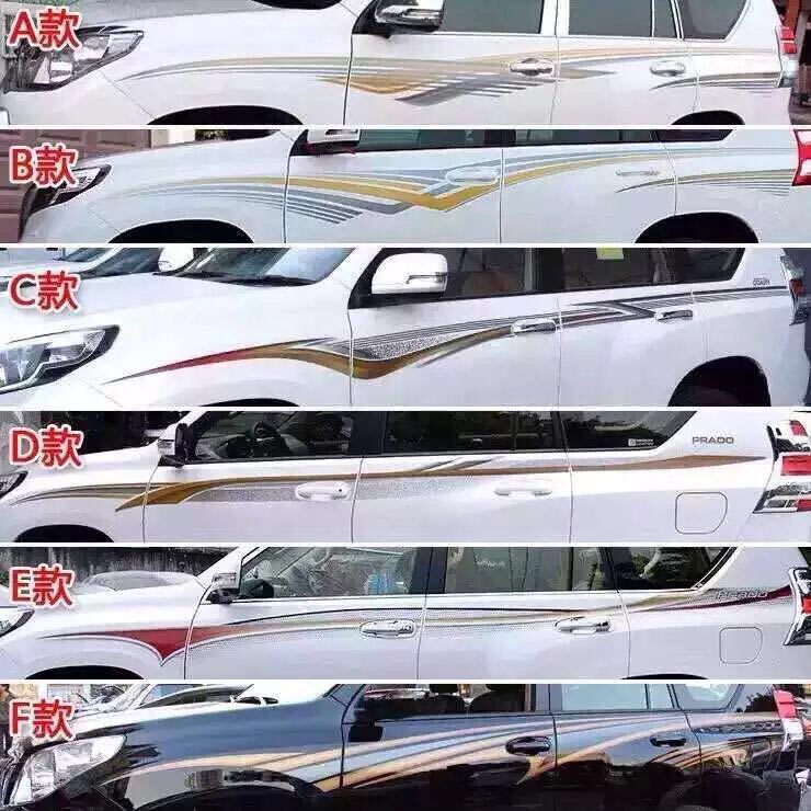 10-22 Model Prado Body Stripe Decals Toyota Prado Car Stickers Original Imported 3m Letter Waistline Stickers