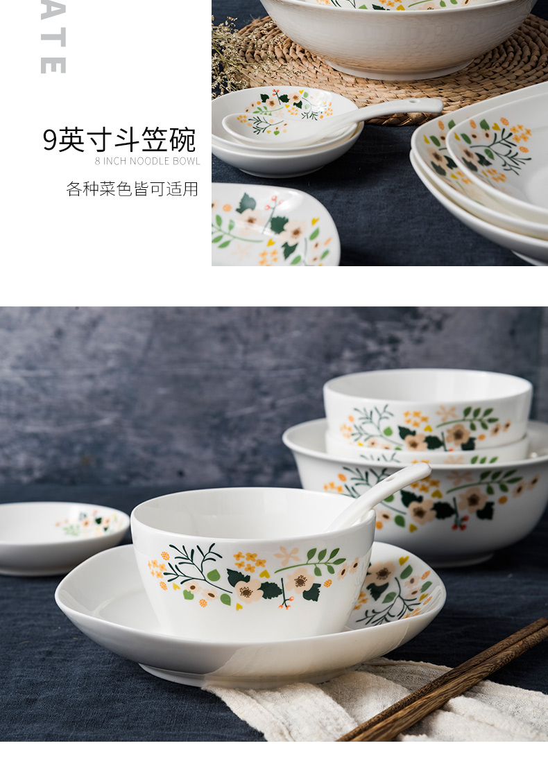 Dishes suit household gift box Dishes Japanese soup bowl chopsticks tableware jingdezhen ceramic plate set bowl of northern Europe